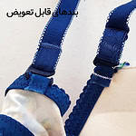 ست شورت و سوتین زنانه لنا ژنکن مدل پوش آپ فنردار کاپ اسفنجی بند متحرک کد 4689-13 رنگ سرمه ای