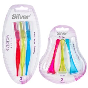 خود تراش سیلور مدل Special بسته 3 عددی به همراه تیغ ابرو سیلور مدل Eyebrow Shaper بسته 3 عددی