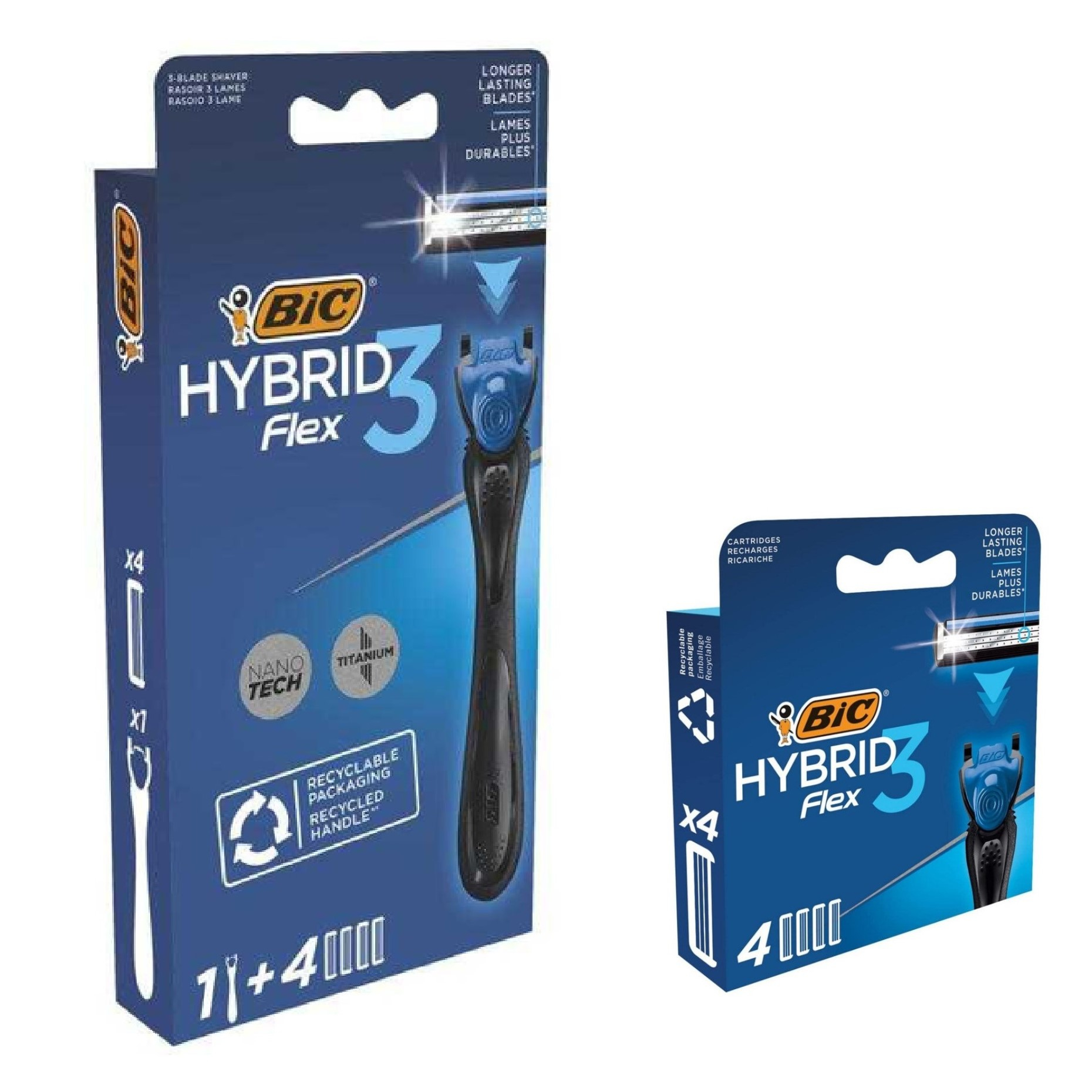 خود تراش بیک مدل Hybrid 3 Flex به همراه تیغ یدک بسته 8 عددی