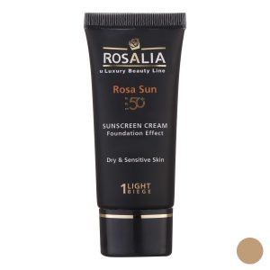 کرم ضدآفتاب رنگی رزالیا SPF50 مدل Dry and Sensitive Skin، مناسب پوستهای خشک و حساس، حجم 40 میلیلیتر
